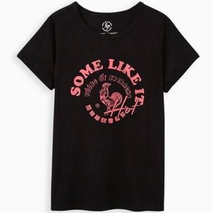 Torrid 2X Black Sriracha Classic Fit Ringer Tee NWT